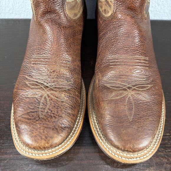 Tony Lama Men’s 7941 Cognac Conquistador 11 D Leather Western Cowboy Boots EUC main image 11